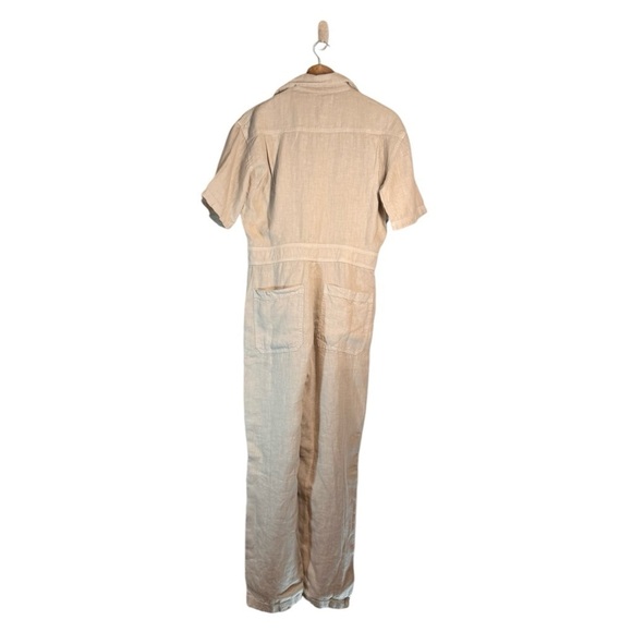 Mate the Label Short Sleeve Linen Jumpsuit in Khaki NWOT - Picture 6 of 8